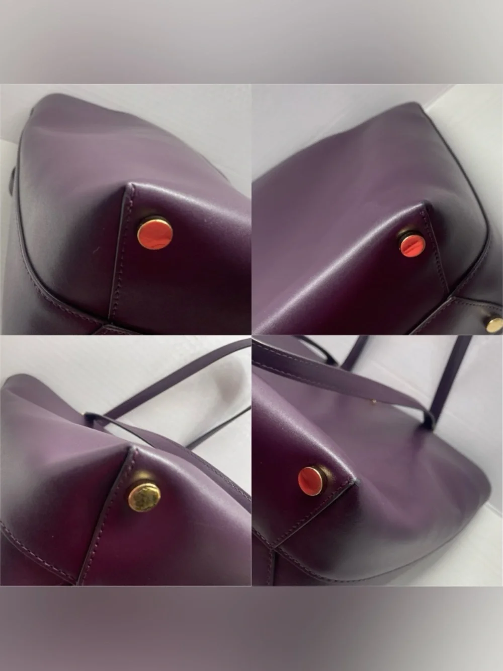 Michael Kors Mott Burgundy Leather Double Handle Zipper Tote Bag - MSRP $268