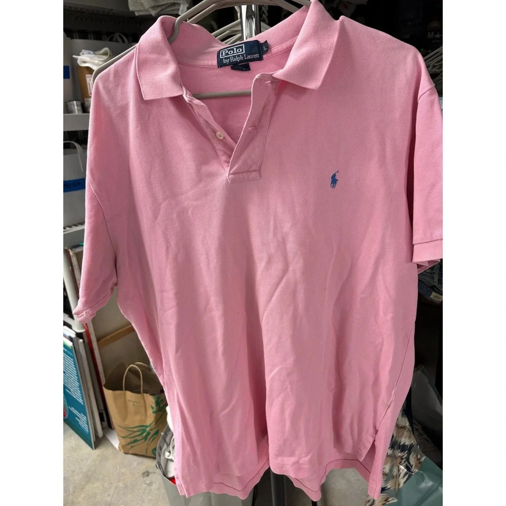 Polo by Ralph Lauren Mens Pink Short Sleeve‎ Polo Shirt