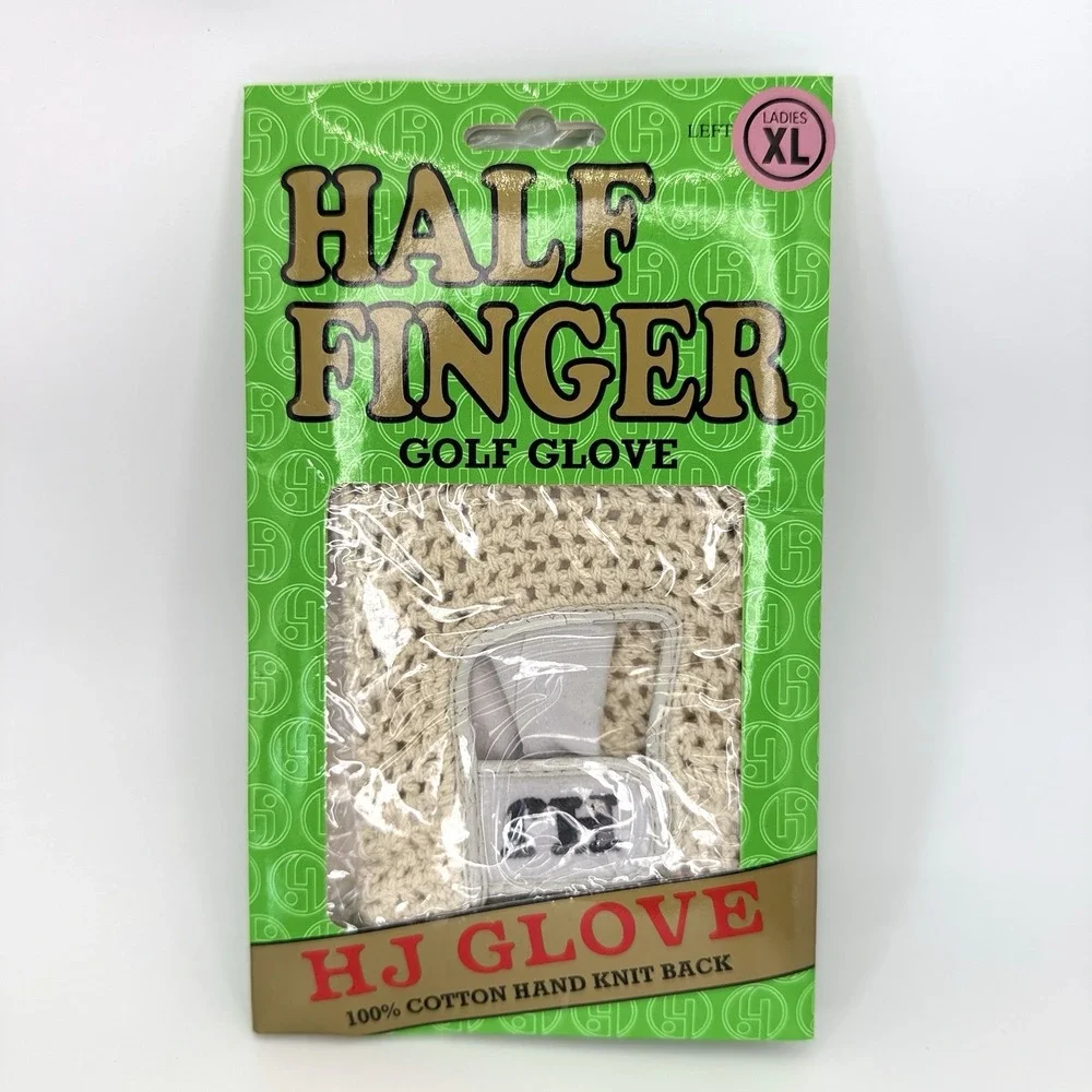 VTG HJ Glove Half Finger Golf Glove Ladies XL Left Hand Cotton Knit‎ Lot of 2