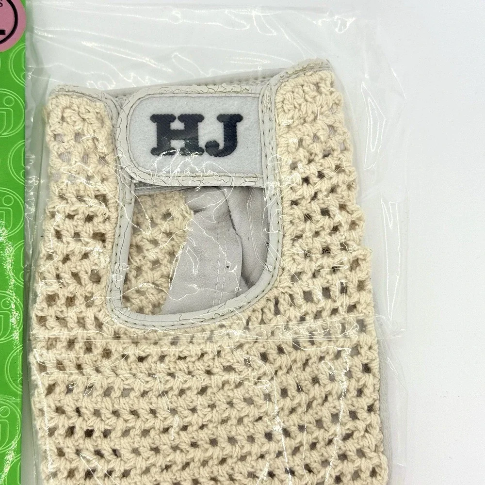 VTG HJ Glove Half Finger Golf Glove Ladies XL Left Hand Cotton Knit‎ Lot of 2