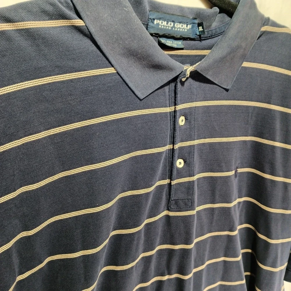 Men's XL Polo Golf‎ Ralph Lauren. Navy And Gold. 100% Pima Cotton.