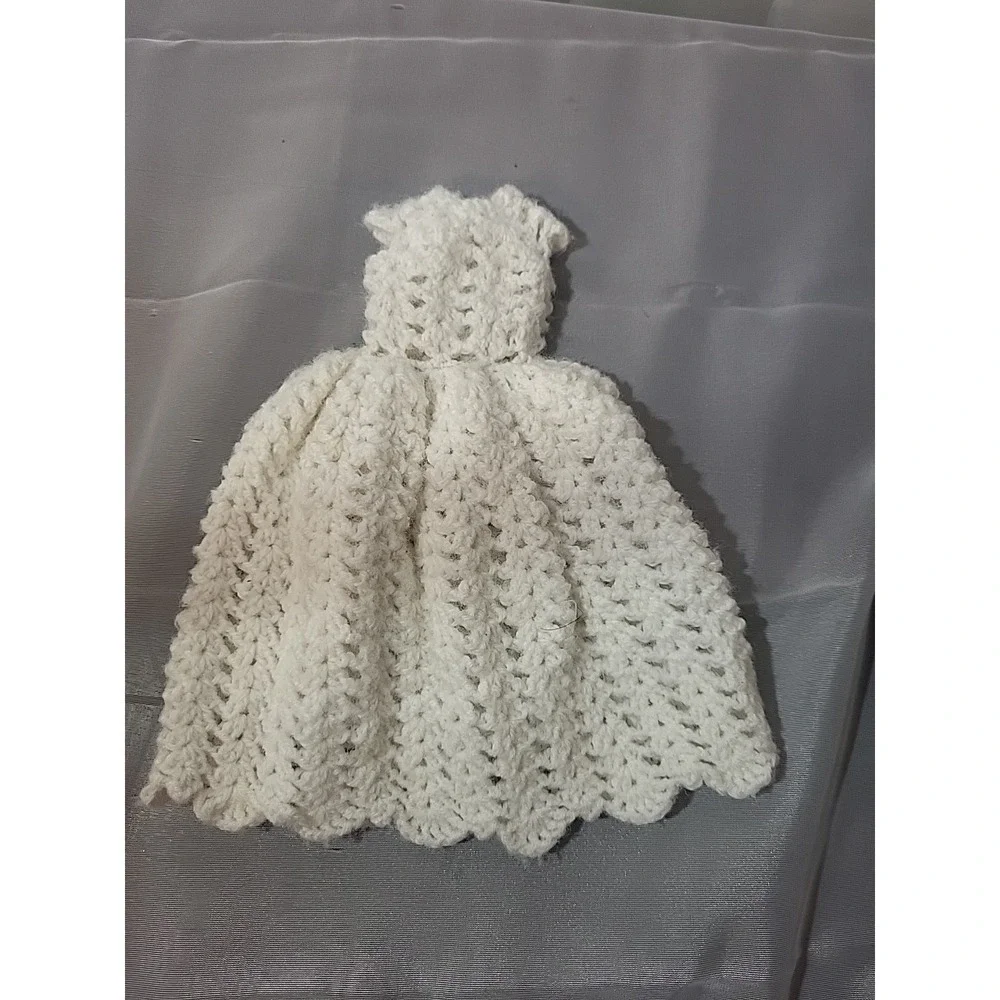 Vintage Barbie‎ Doll Crochet Knit Dress White Clothes