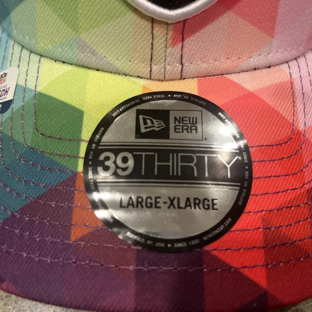 Las Vegas Raiders New Era 39THIRTY CRUCIAL CATCH‎ 2023 Sideline Hat Cap L/XL NWT