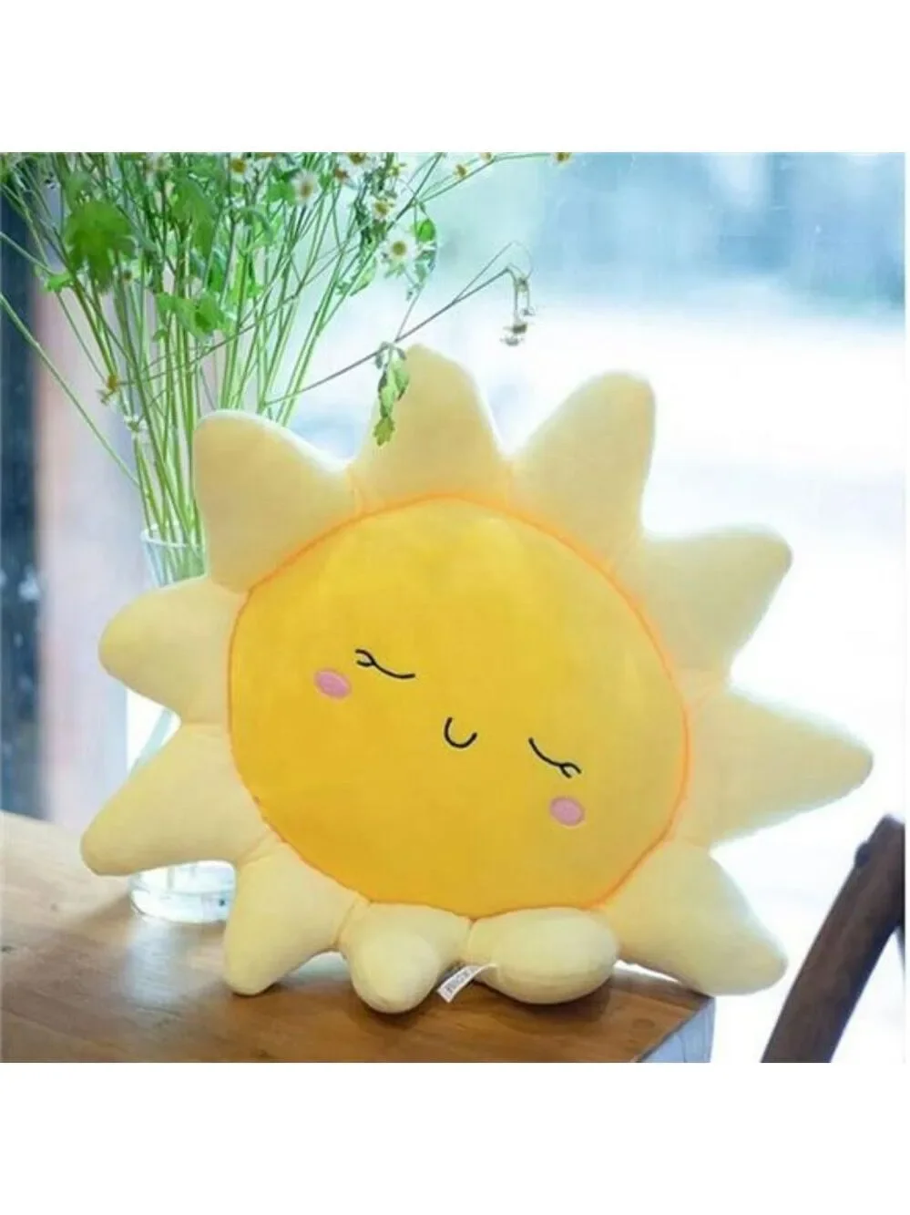 Oversized Sun Floor Pillow Plush Cushion 22 inch Round Throw Pillow for Kids Roo