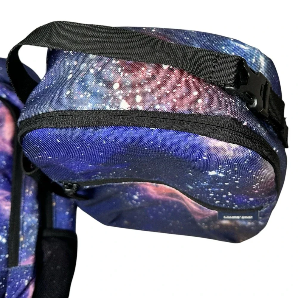 Lands' End Galaxy Kids Backpack School Bag & Lunch Bag Box Space Print Blue