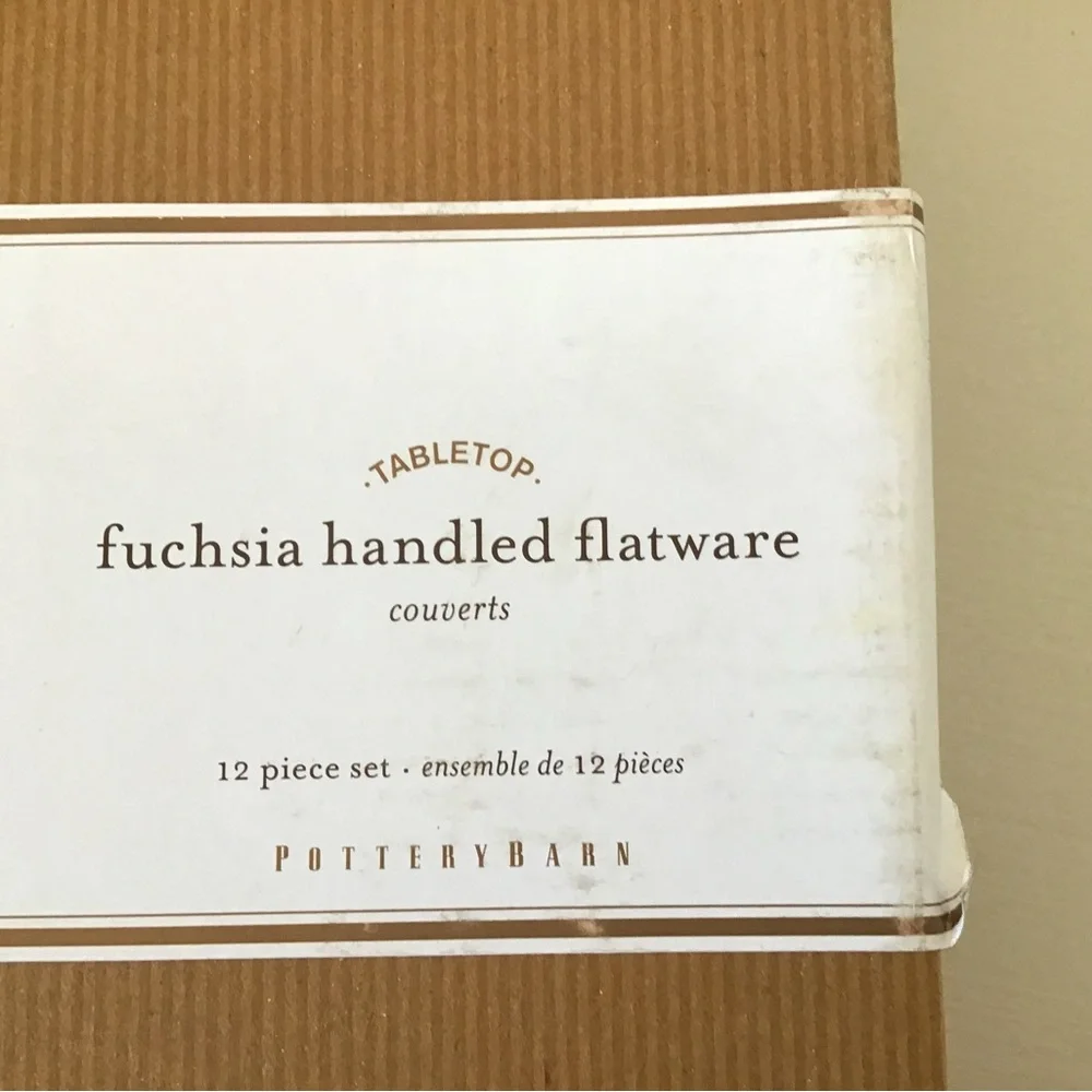 Pottery Barn Fuchsia Handle Flatware Set