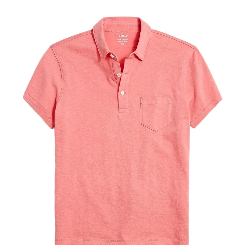 J. Crew Men's100% Cotton Coral Polo Shirt Size L