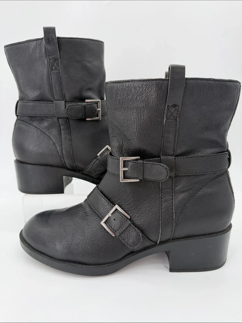 Cole Haan Fabrizia X Nike Buckle Moto Pull On Ankle Boots Women's Size 9.5B