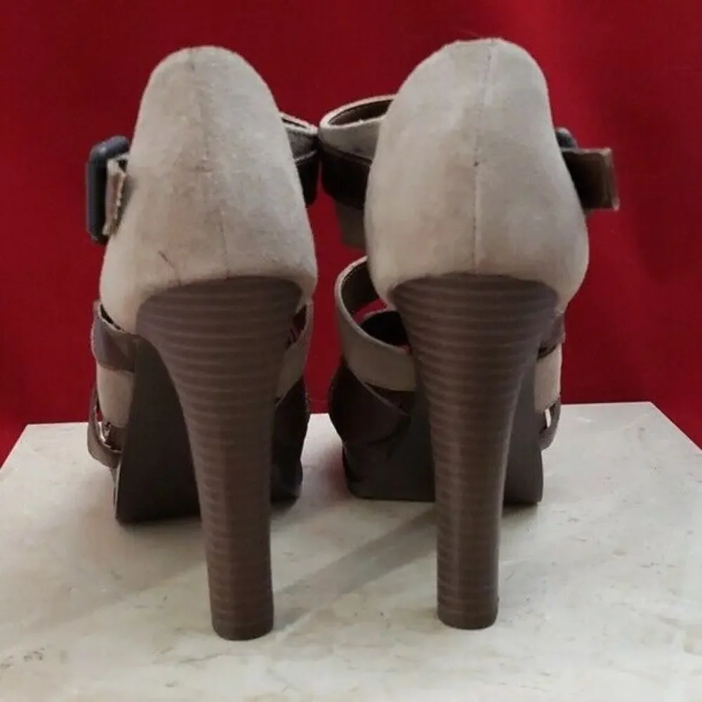 Calvin Klein Jeans Heels Two Tone Brown Heels - Size 7.5