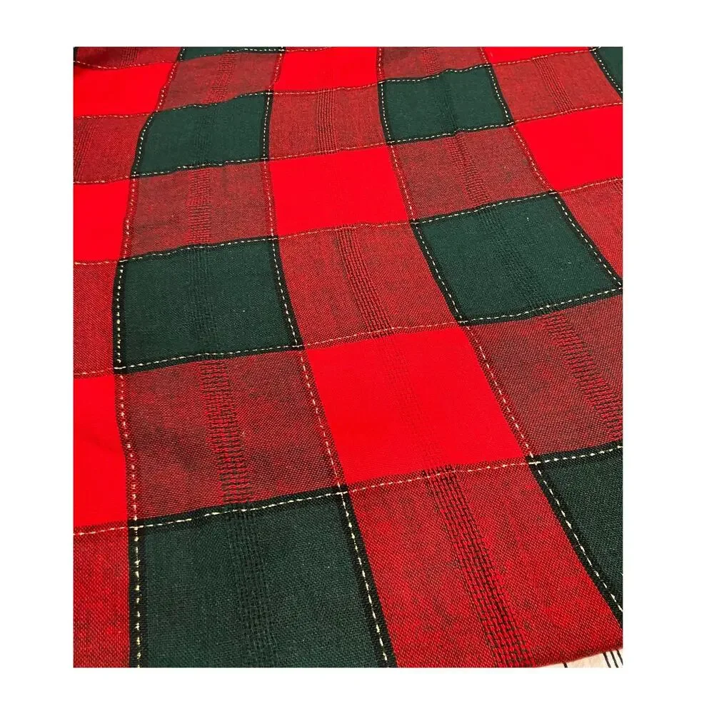 Christmas Table Cloth‎ 58”x 78”, Red, Green, Gold, Plaid, Rectangular