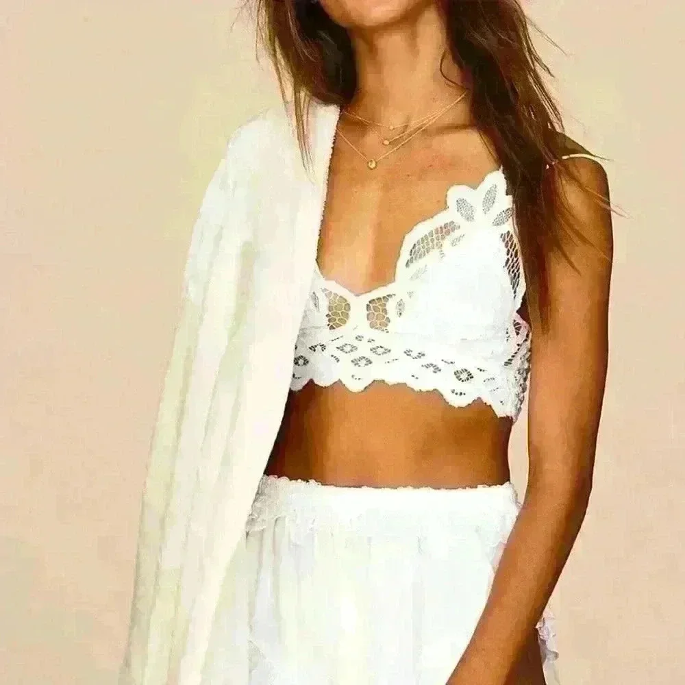 Free People Adell Bralette crochet lace cropped perfect