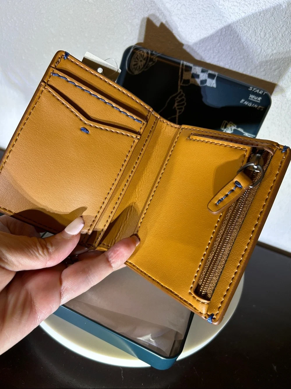 NWT Fossil Joshua Vegan Cactus Bifold Wallet in Tan