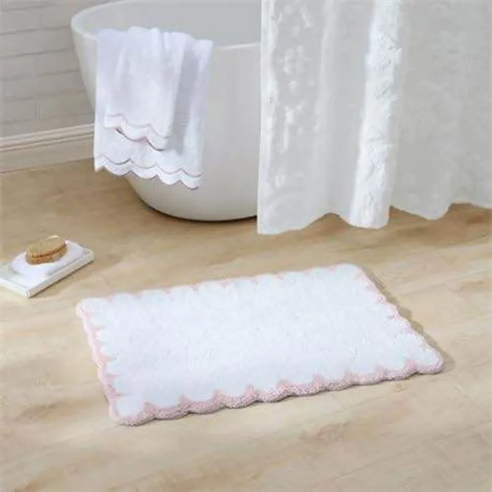 Scallop Cotton Bath Rug, 30