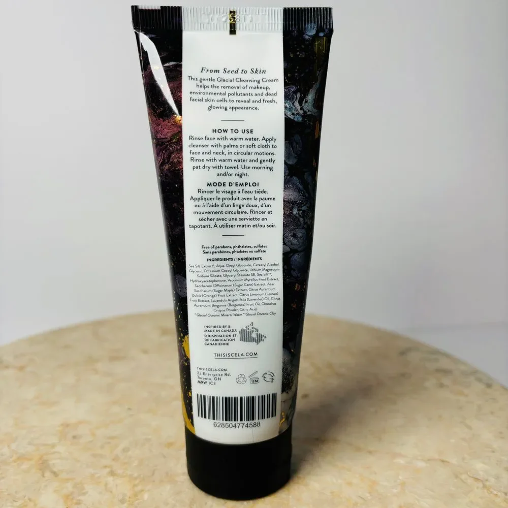 Cela GLACIER CLAY CLEANSER Gentle Glacial Cleansing Cream 4 oz/120‎ mL Full Size