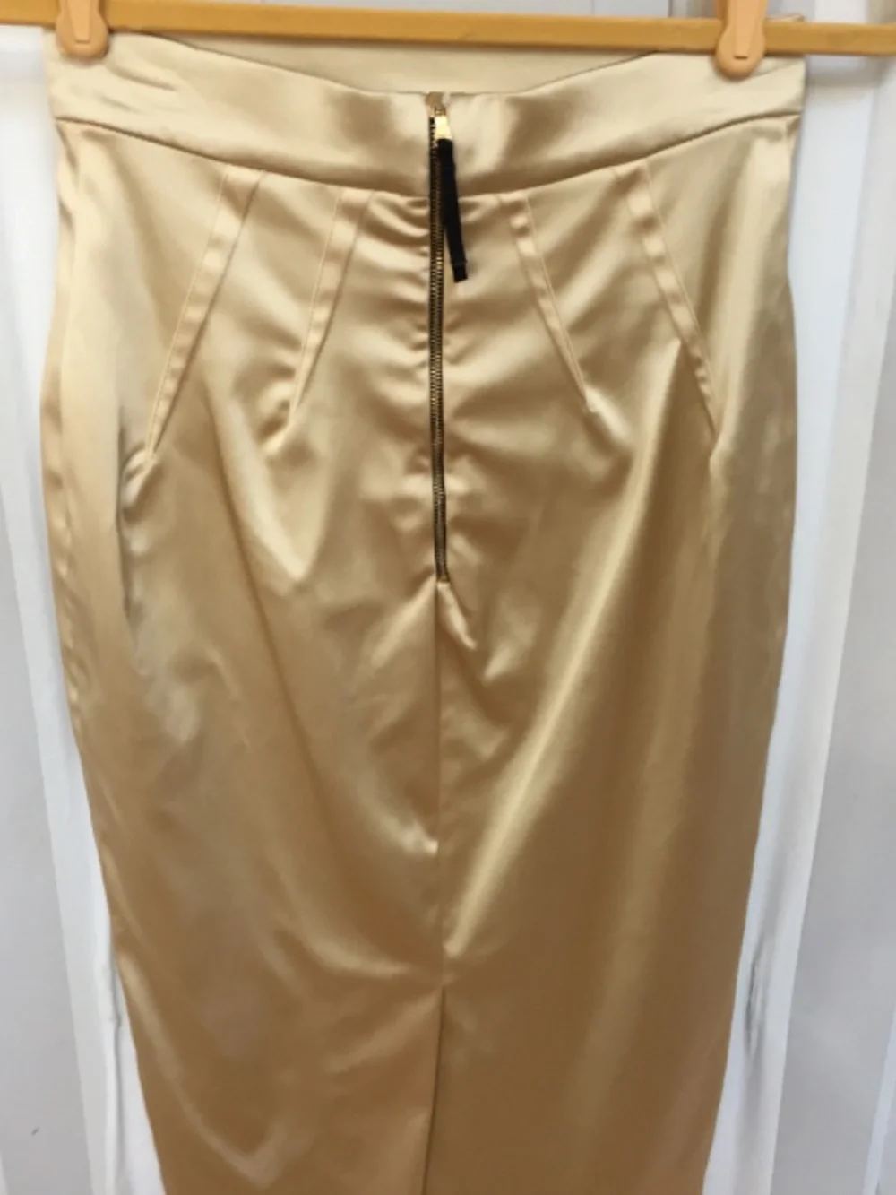 Dolce & Gabbana Gold Satin Pencil Skirt