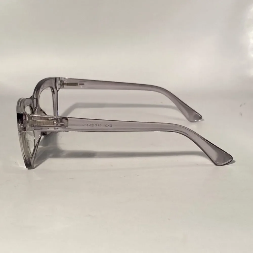 1071 Gretchen Reading Glasses 2.5 Square Clear Gray Frames Oversize NWT