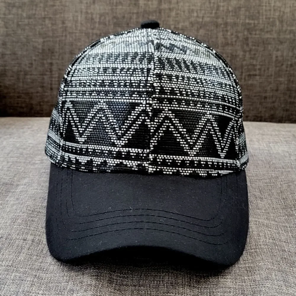 Baseball Cap With Tribal Pattern