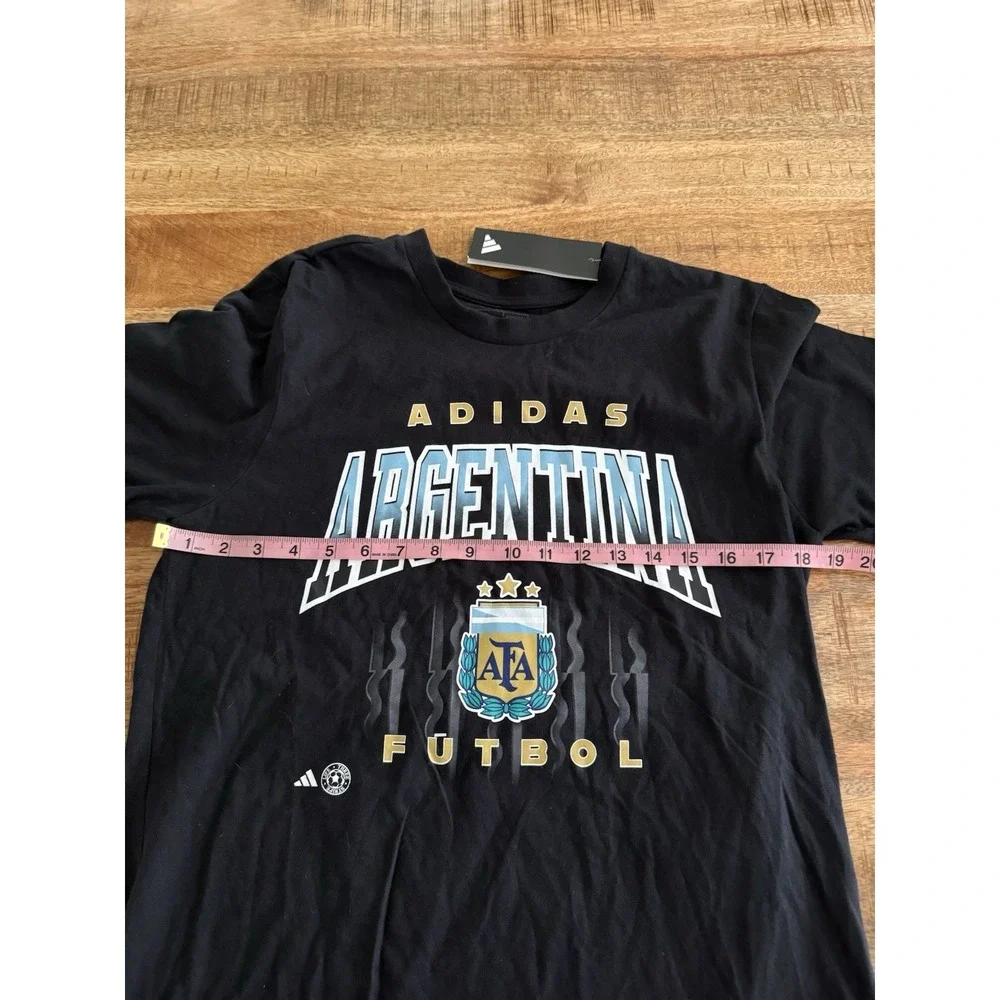 NWT Adidas Argentina Futbol Graphic T Shirt Black Size Small AFA Soccer Tee