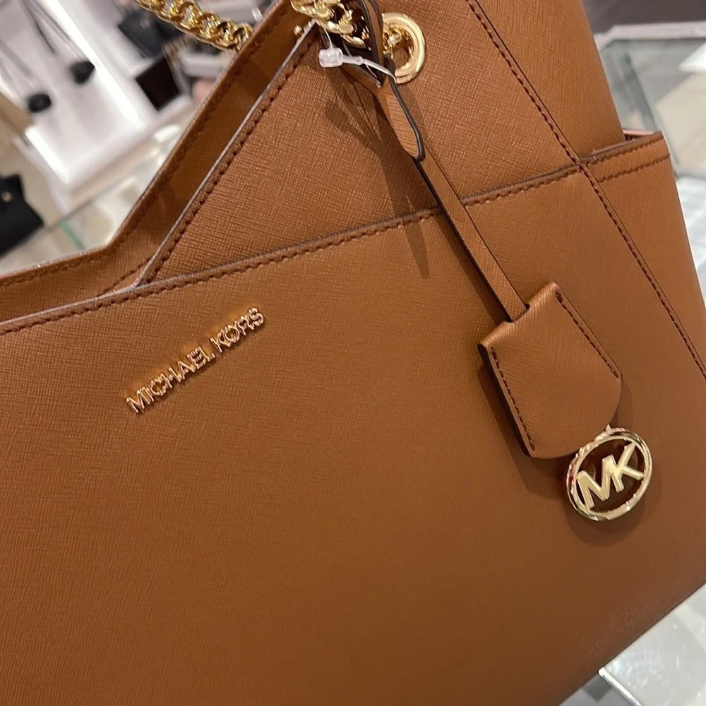 Michael Kors Jet Set Travel Large Chained Tote Shoulder Bag MK Luggage NWT