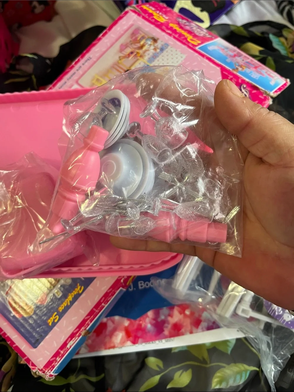 Pink Dollhouse Party Accessory Set