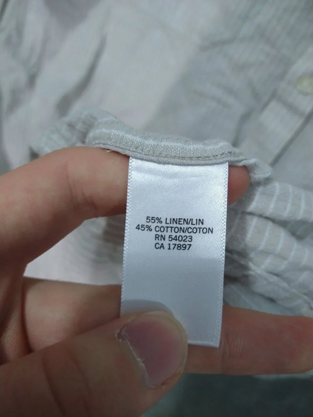 Banana Republic Shirt Mens 2XL Beige Striped Linen Short Sleeve Button Up