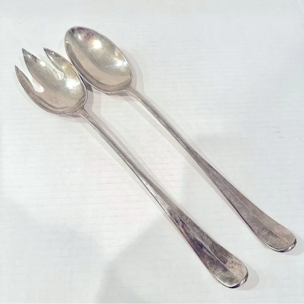 Vintage Silverplate Serving Utensils Set of Fork &‎ Spoon Made In Hong Kong