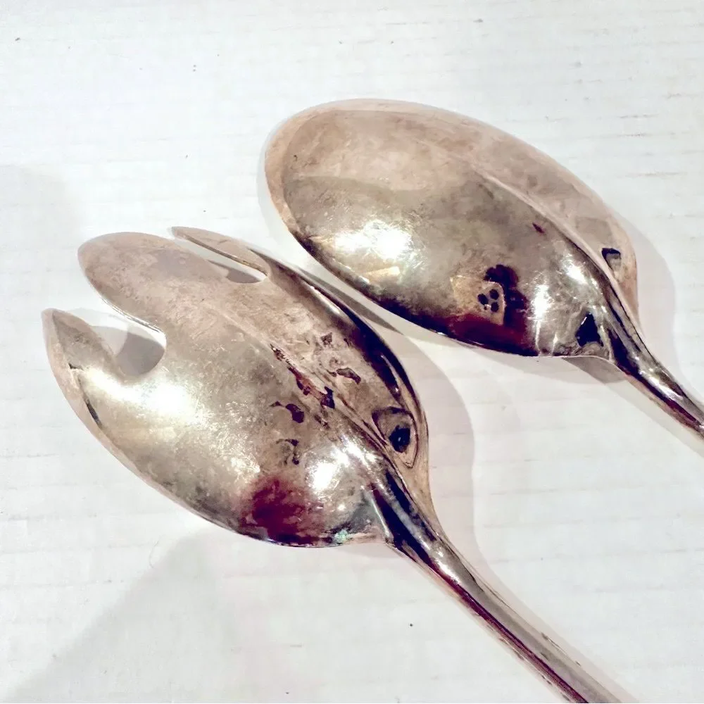 Vintage Silverplate Serving Utensils Set of Fork &‎ Spoon Made In Hong Kong