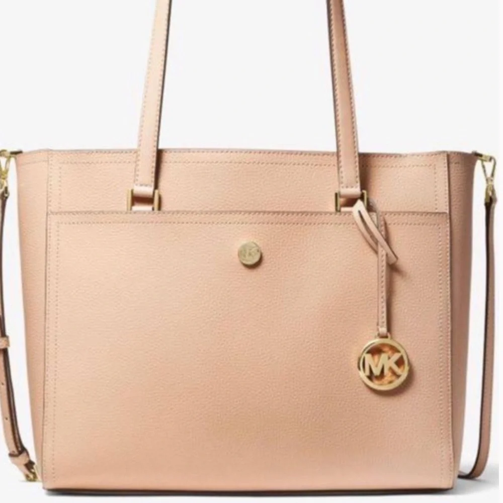 MICHAEL KORS Maisie Large Pebbled Leather 3-in-1 Tote Bag Buff Multi Signature