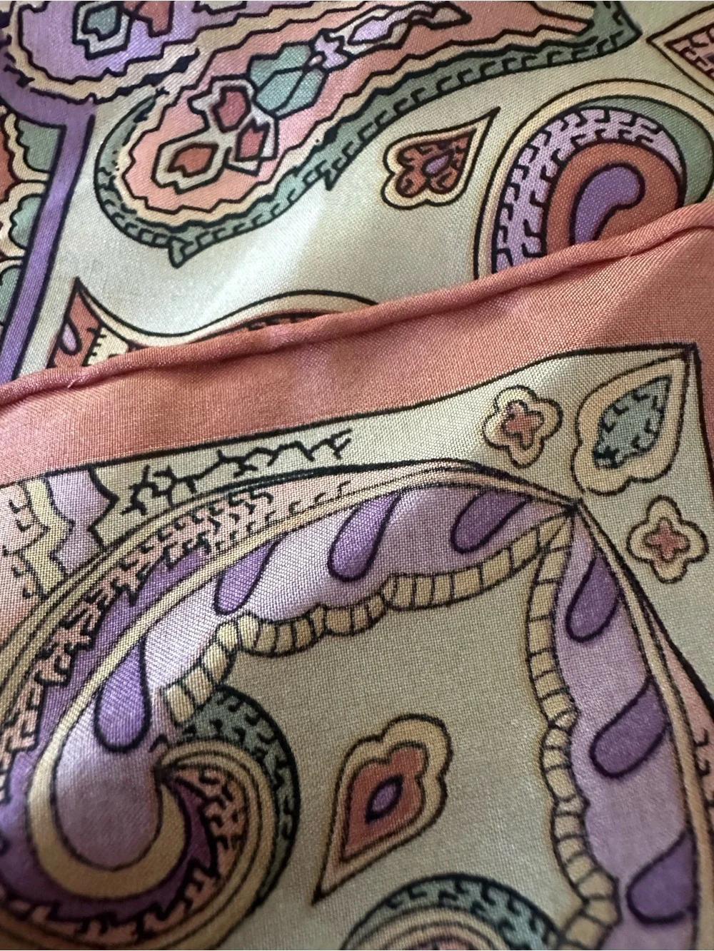 Harve Benard Vintage Silk Paisley Scarf Signed