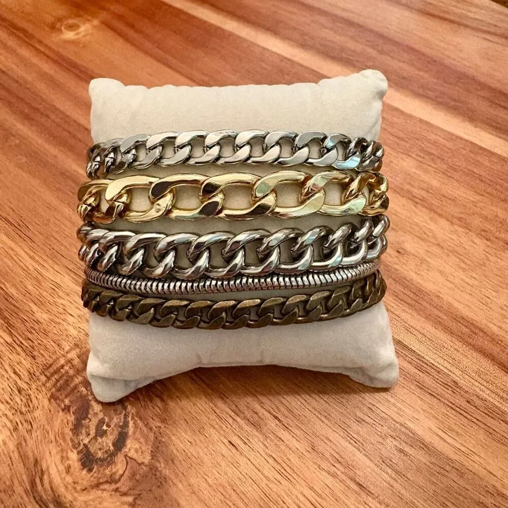 Jenny Bird | Multi-Chain Bracelet | Tri-Color | 7” Adjustable