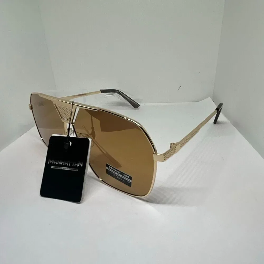 Manhattan Mirrored Style Collection Shield Aviator Sunglasses UV400 – New