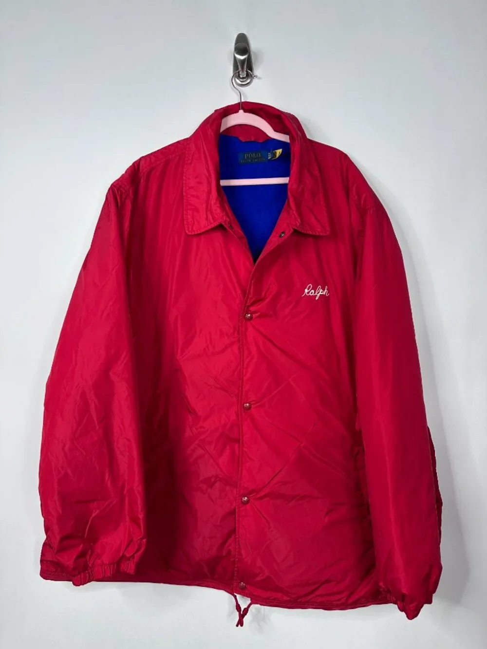 NEW POLO RALPH LAUREN Coach Jacket Red Windbreaker Athletic NY State Champ 4XLT