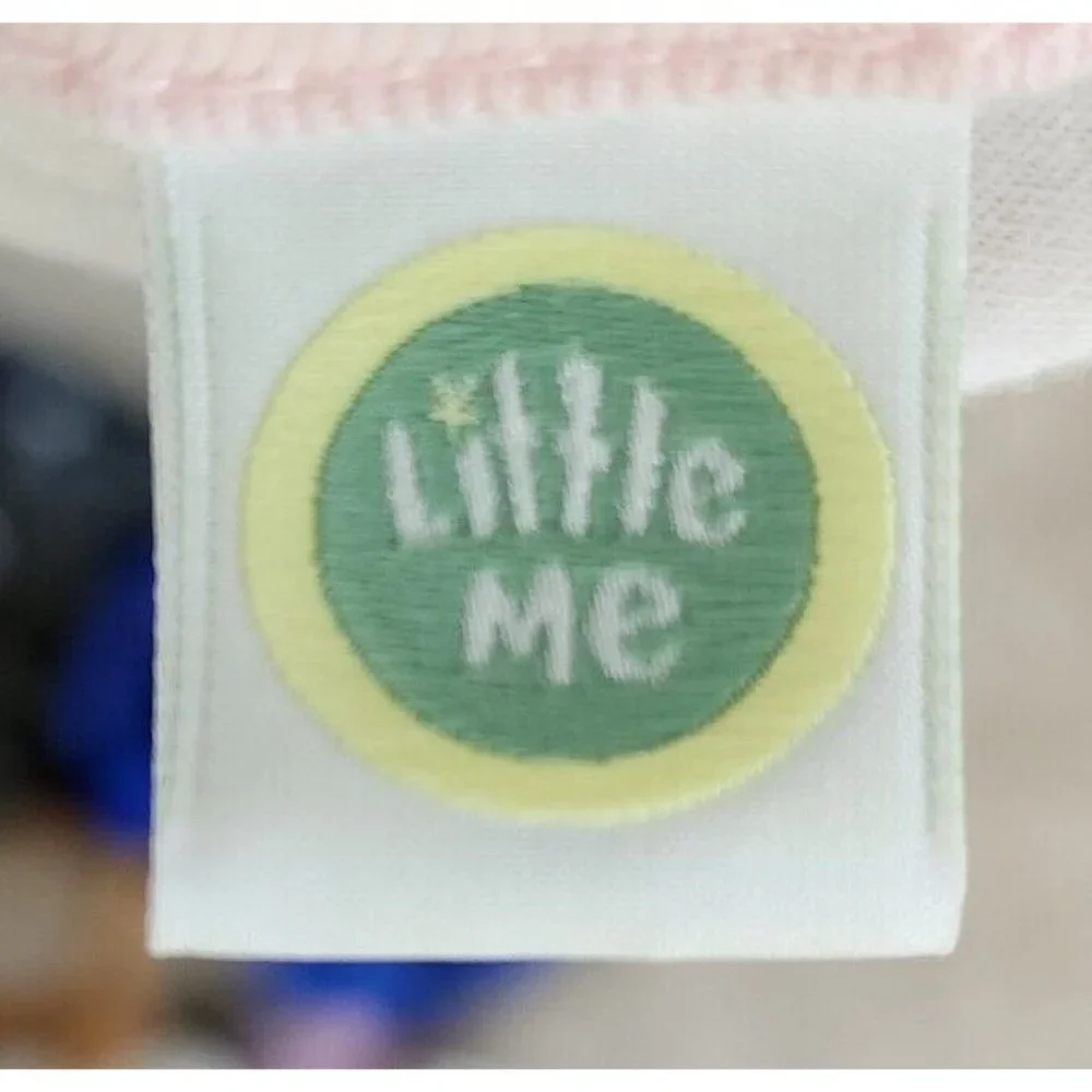 Little Me Thin Baby Girl Blanket White/Pink‎ Polka Dot Flower Embroidery 30