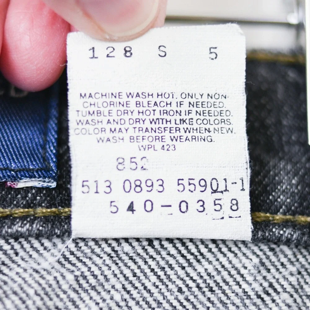 Vintage 90s Levi's Orange Tab 540 Made USA Charcoal Black Jeans Men's 34x30