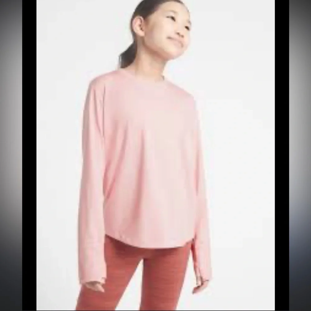 Athleta Girl Uptempo Long Sleeve Sweatshirt in dusty pink size XXL/ 16