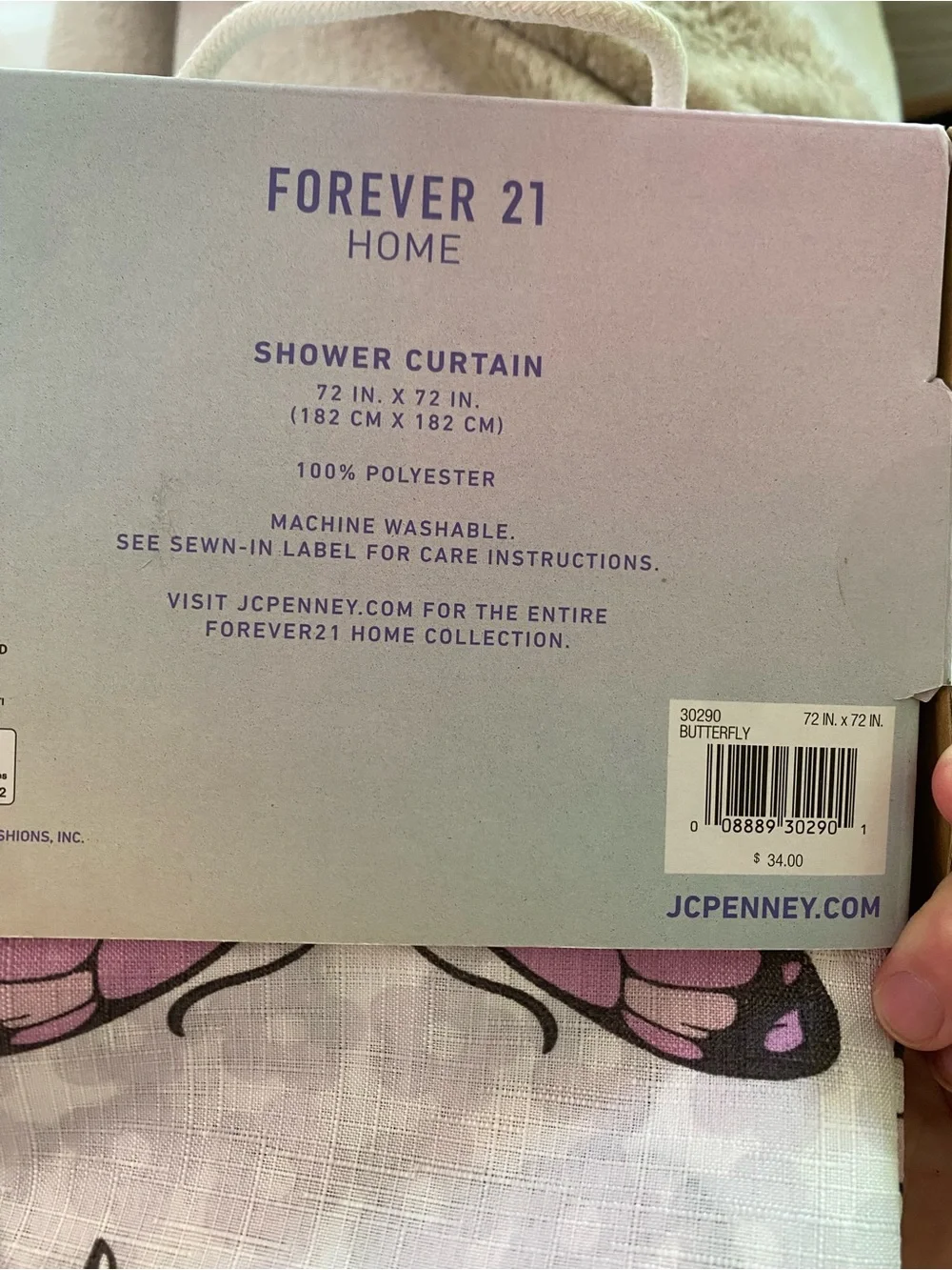 NEW Forever 21 Home Butterfly Shower Curtain