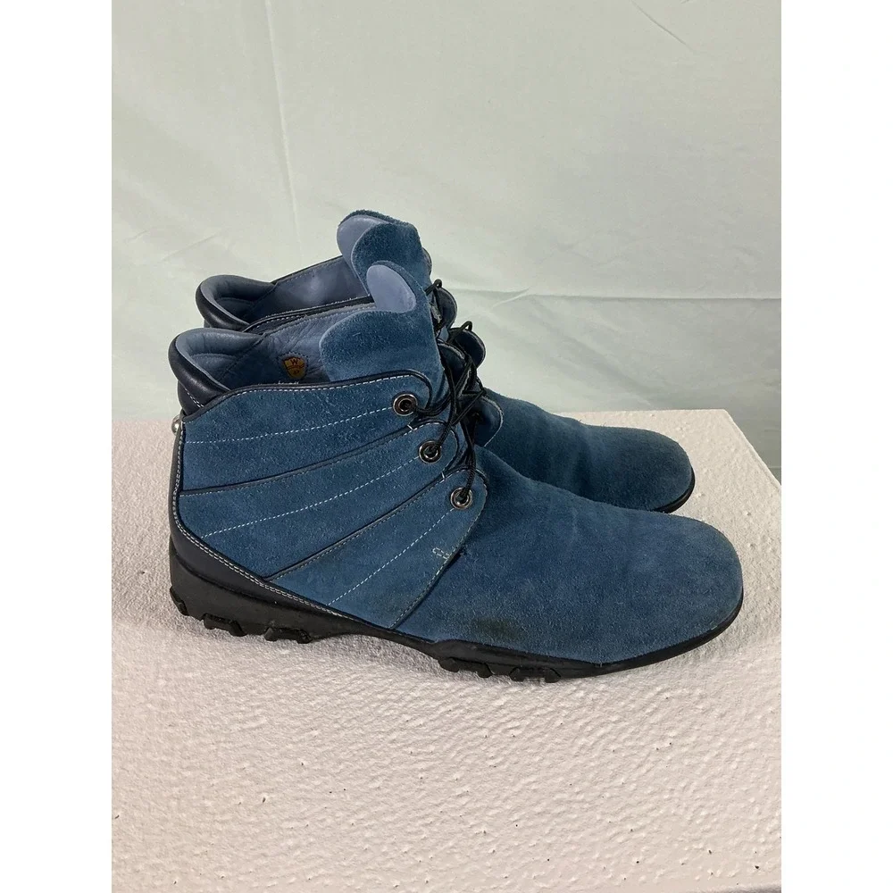 Cole Haan Blue Suede Leather Chukka Boots Mens 10.5 B D19050 Mid Top Lug Sole