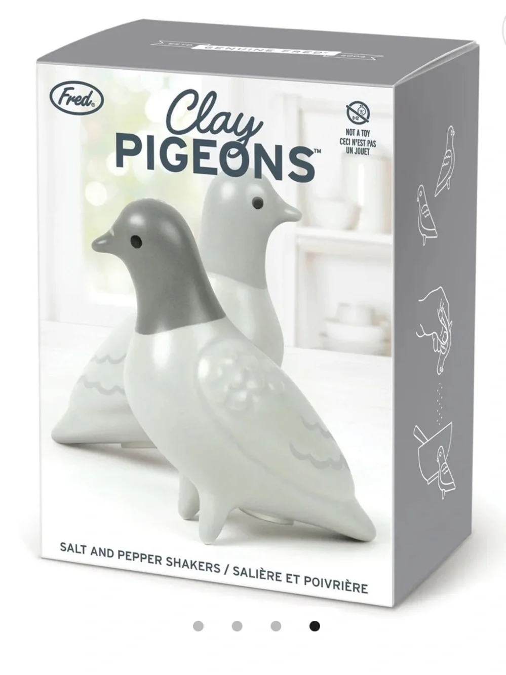 Fred Ceramic Clay Pigeon Salt & Pepper Set