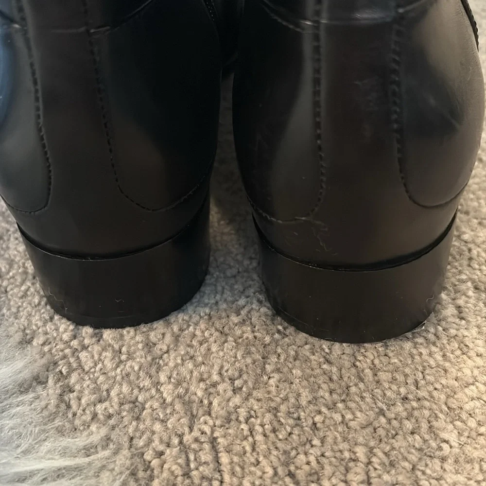 Ecco Sullivan Black leather riding knee high Boots Sullivan. Sz 38. New.