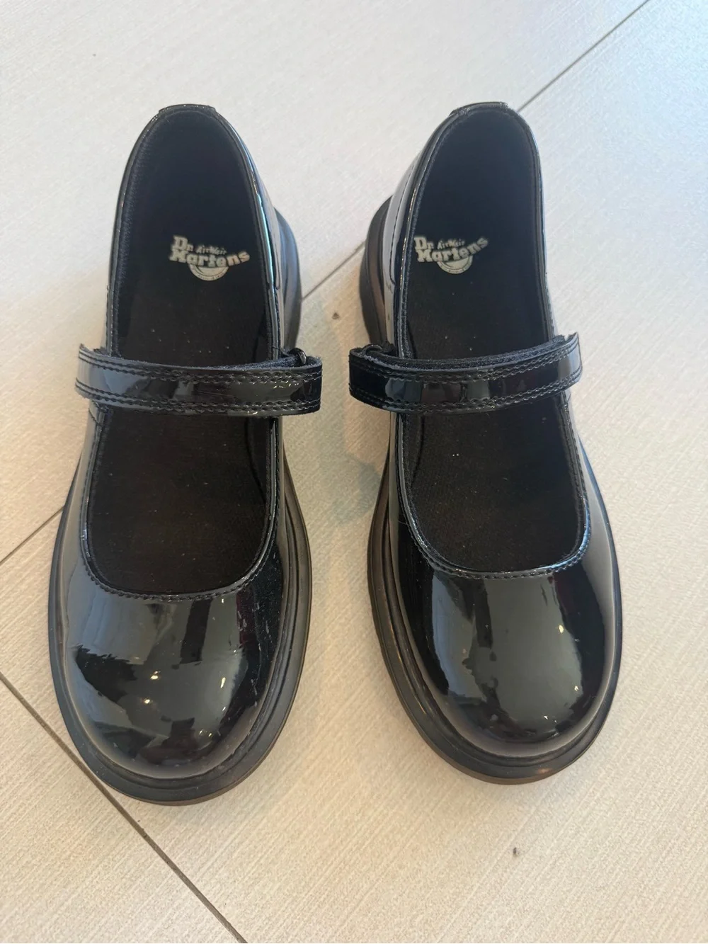 Dr. Martens Maccy Womens Black Patent Leather Loafers Girls Size 4