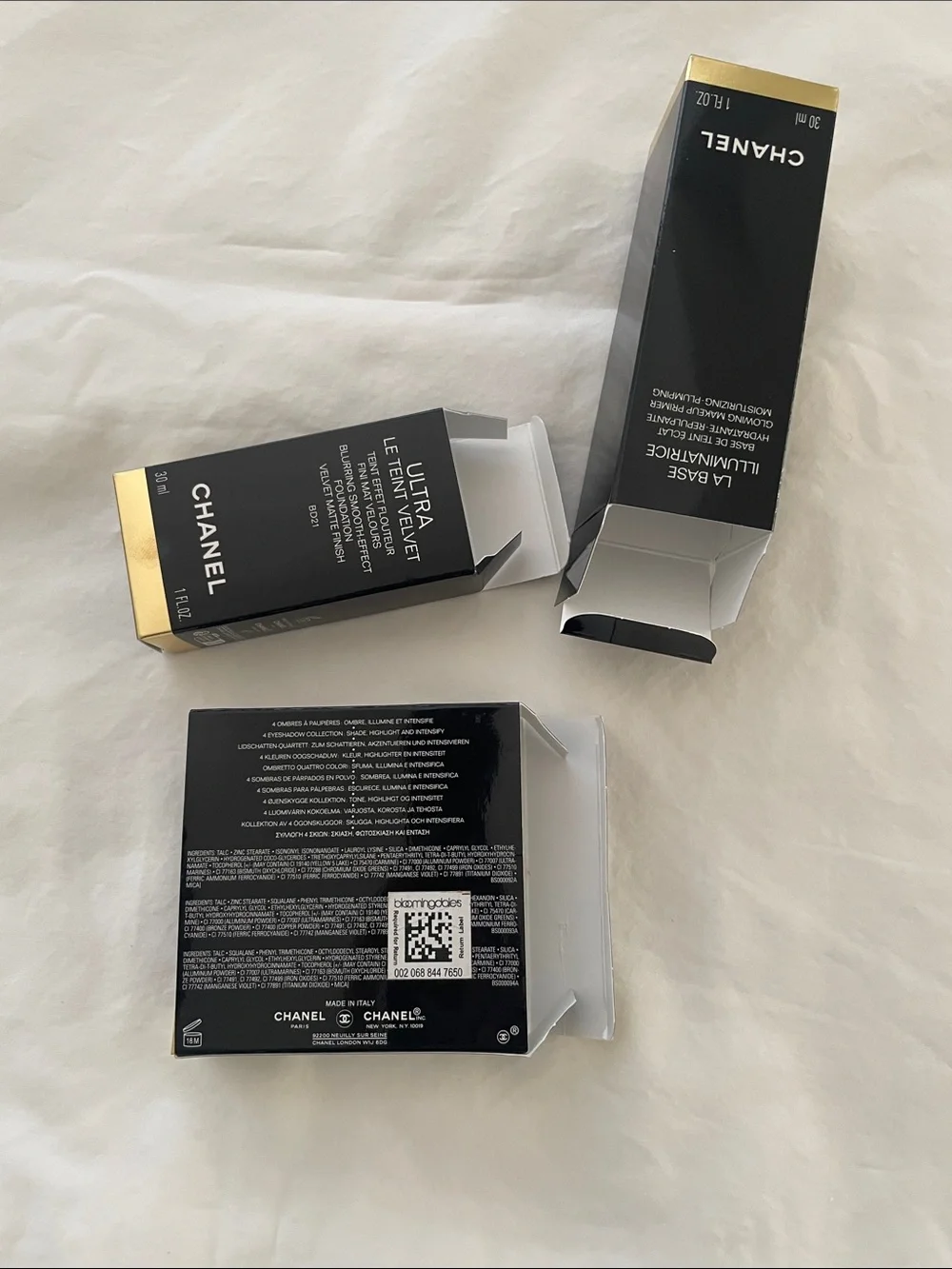 CHANEL Black and Gold Makeup & Skincare Emptying Boxes
