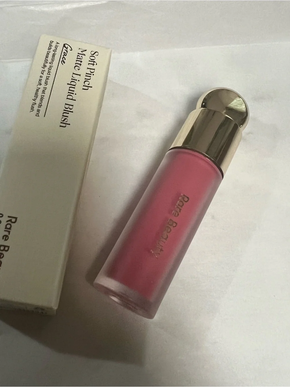 Rare Beauty Soft Pinch Liquid Blush in Grace bright rose mauve matte finish