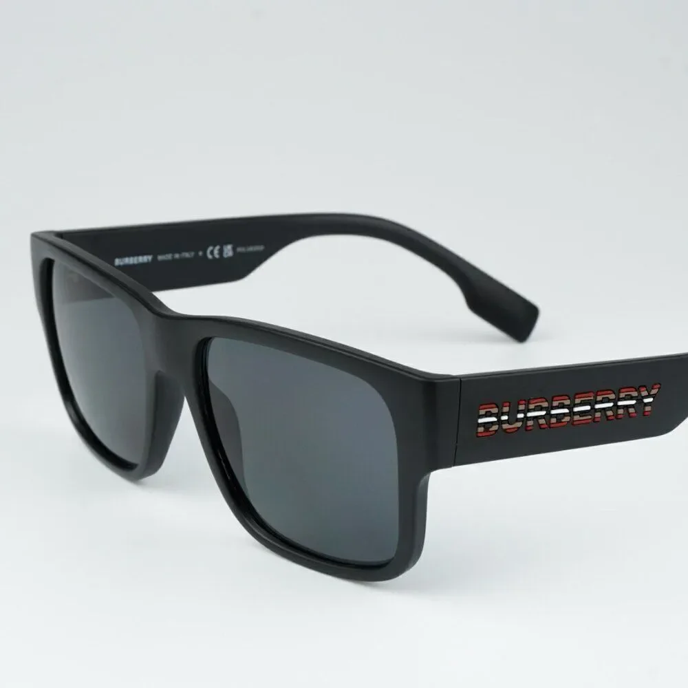 NEW Burberry BE4358 KNIGHT 346481 Matte Black Dark Grey Polarized Men Sunglasses