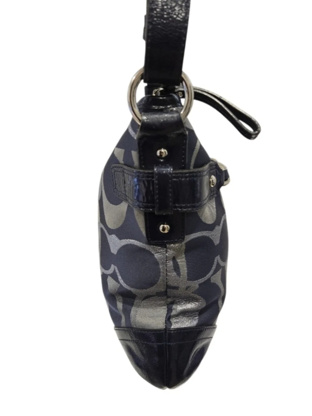 Coach Optic Navy Metallic Signature Shoulder Bag/Crossbody