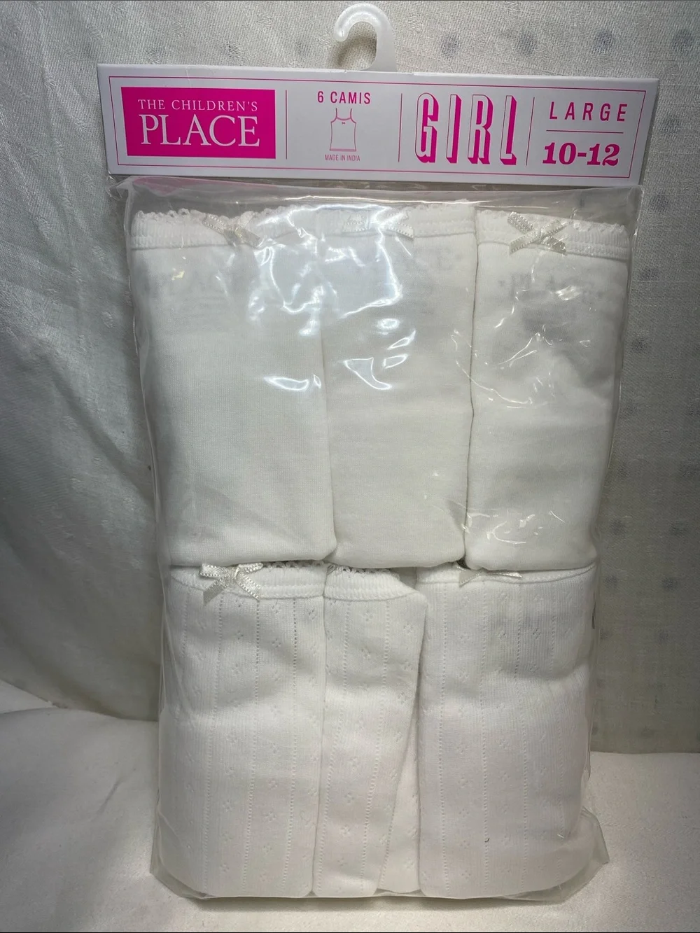 The Children's Place White Girls 6-Pack Camisoles - Large (10-12)