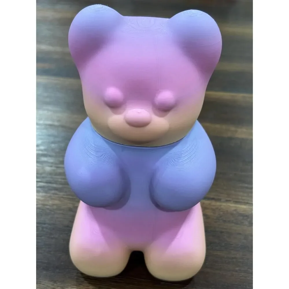 Gummy Bear Candy Jar | Pastel Ombre Storage Container, Desk Organizer