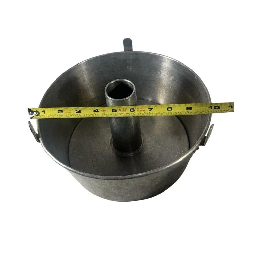 Aluminum Angel Food Cake Pan 10” Tube Cake Pan 3 Footed 2 Piece
