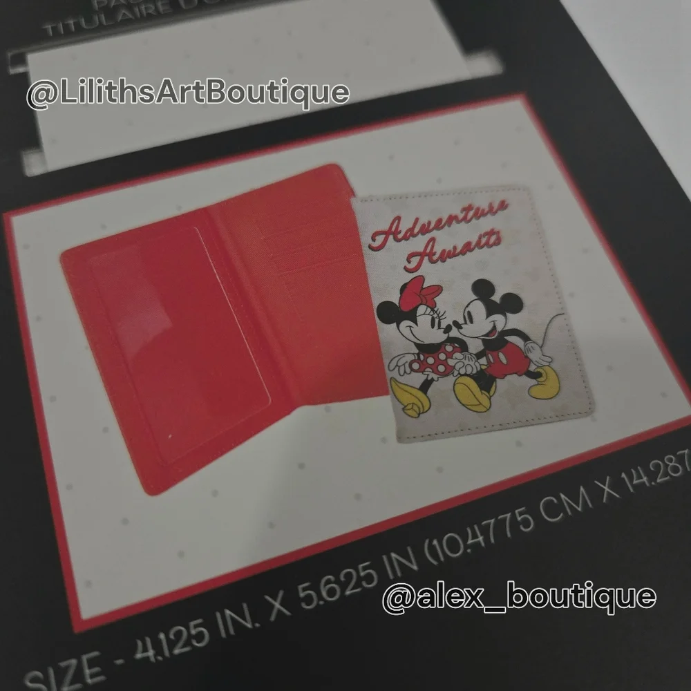 Disney Mickey & Minnie Passport Holder NIP 