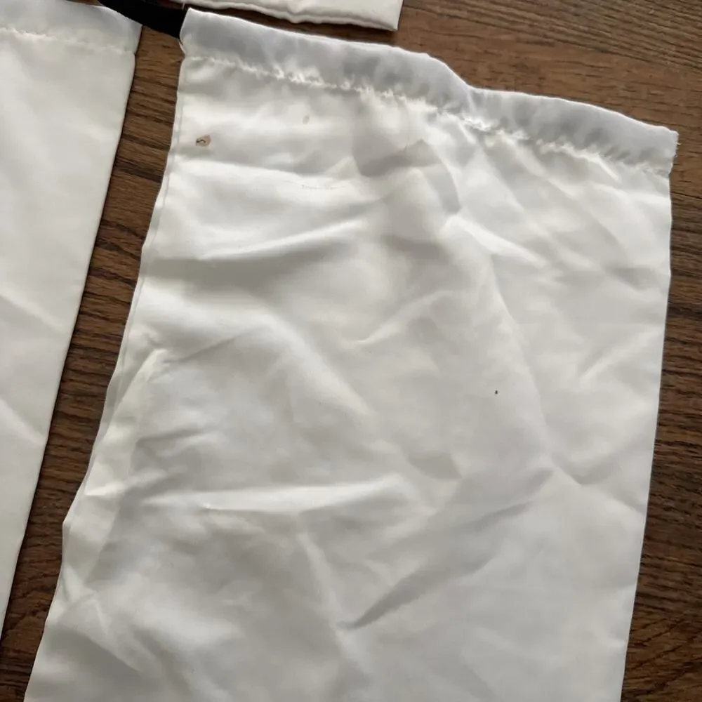 Lot of 7 Gucci White Satin Drawstring Dust Bags for Shoes Accessories 17x8”