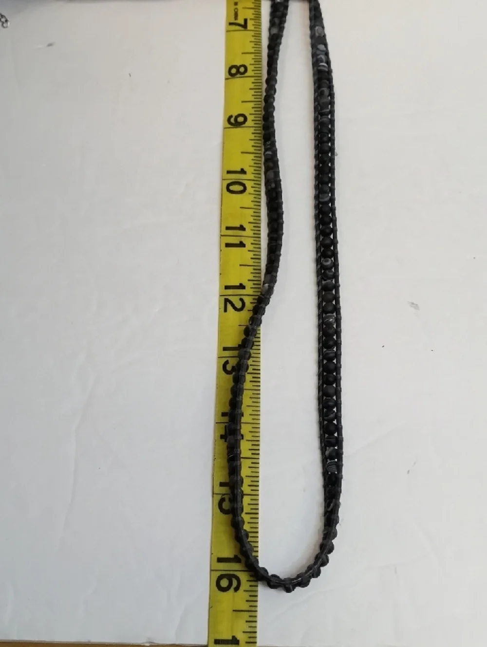 Chan Luu Leather Wrap Bracelet Beaded Multi Wrap Sterling Silver 925 Clasp Black